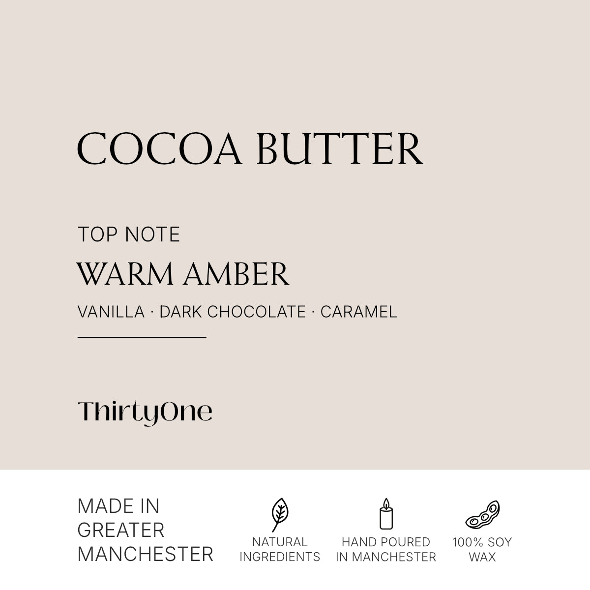Cocoa Butter, Amber & Caramel